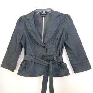 Odds & Evens pinstripe belted blazer jacket S